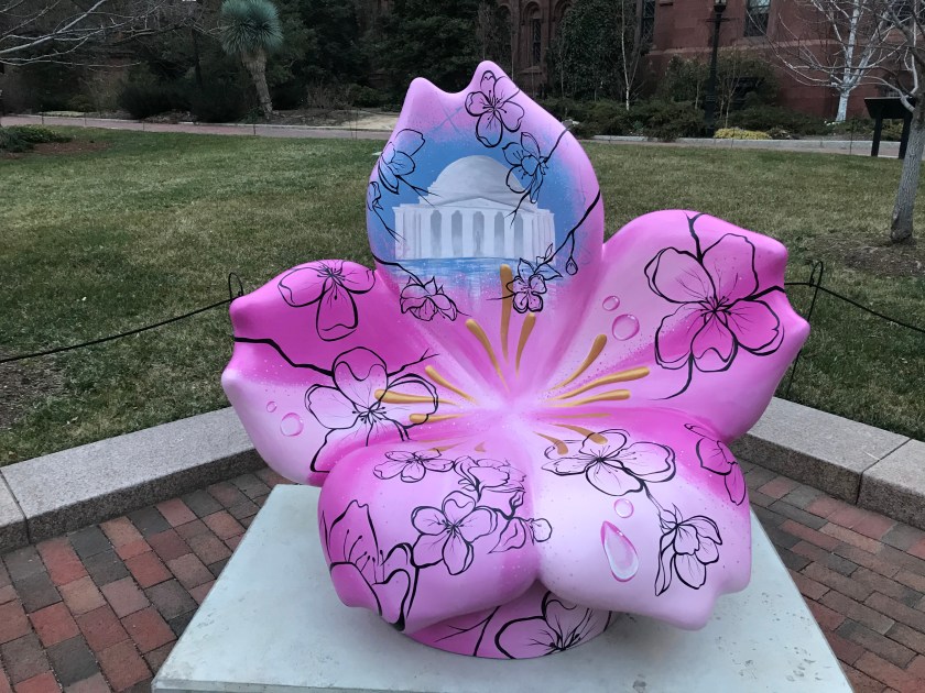 One of 26 blossom sculptures around the city.