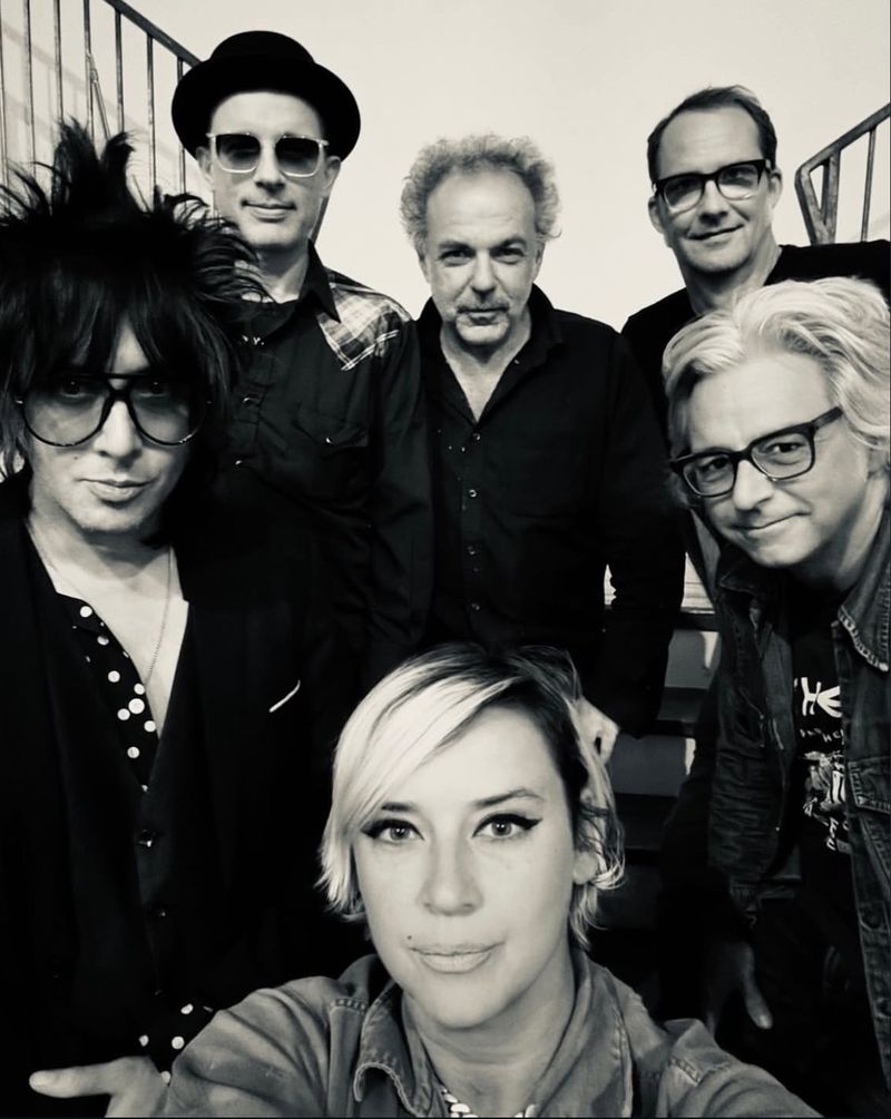 Cat Power with (L to R) Gregg Foreman, Judah Bauer, Jim White, Stuart Sikes, Eric Paparozzi, Chan Marshall (Photo Courtesy of Cat Power)